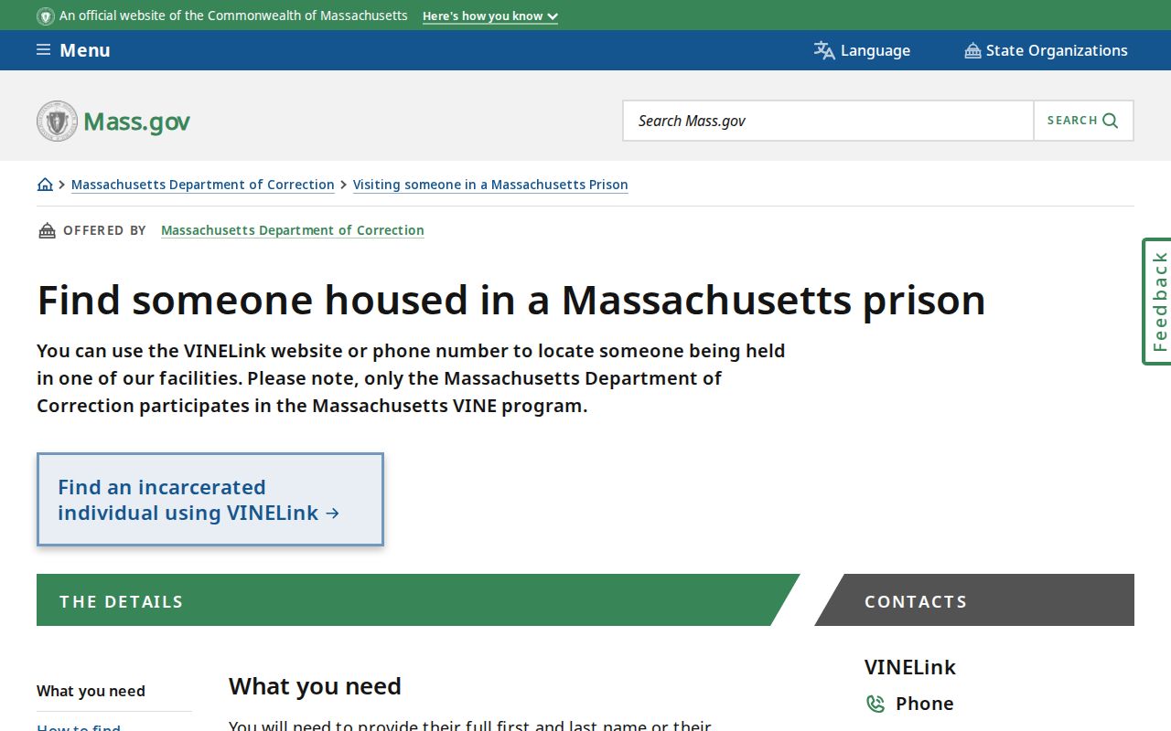 Tewksbury Resident Lookup Massachusetts official custody locator instructions