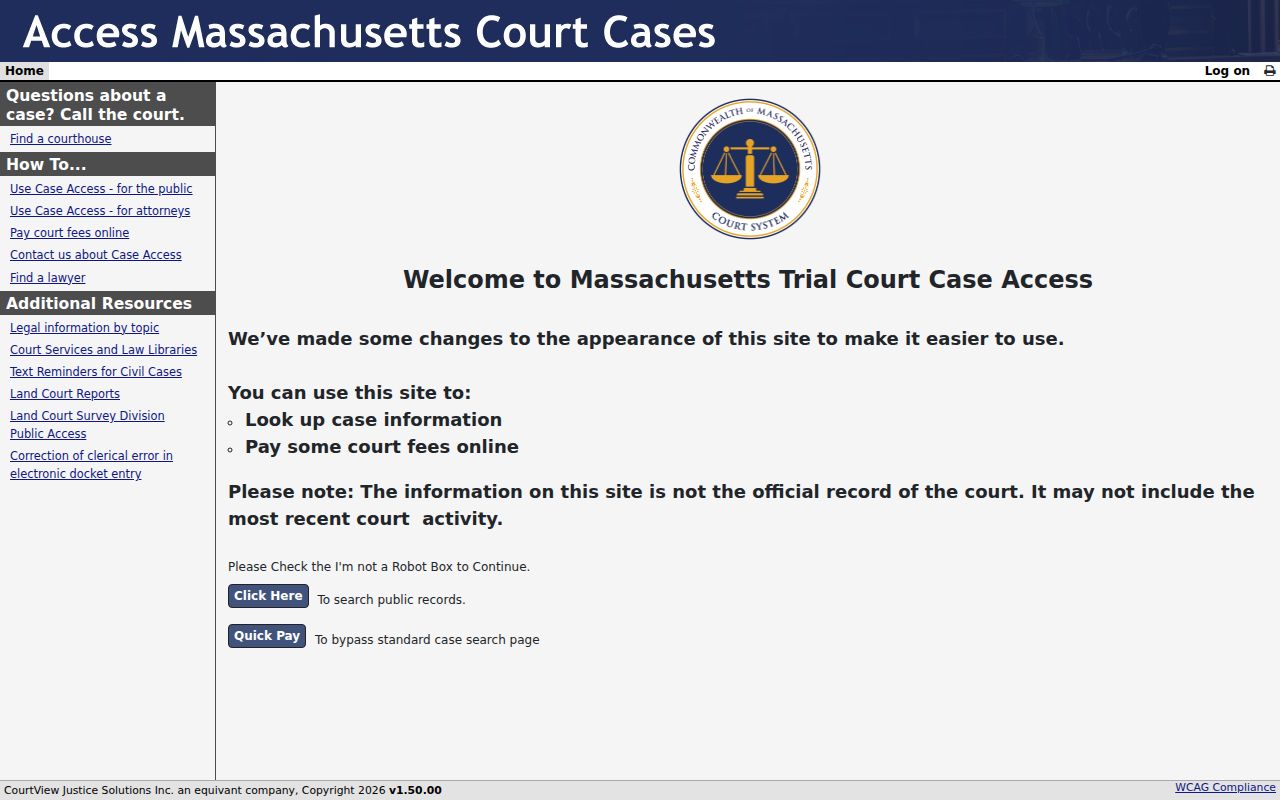 Tewksbury Resident Lookup Massachusetts Trial Court public docket search